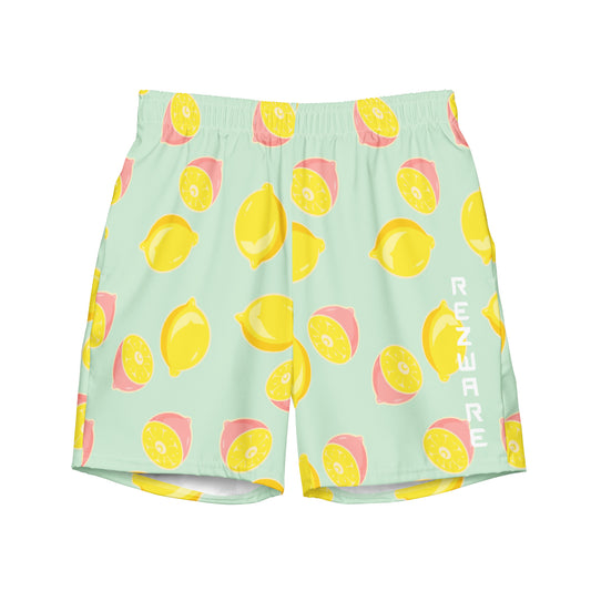 Pink Lemonade Print Men's swim trunks