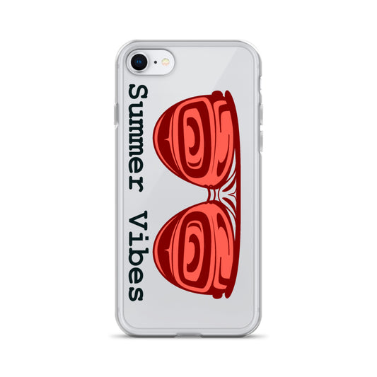 Clear Case for iPhone® - Summer Vibes Red Glasses