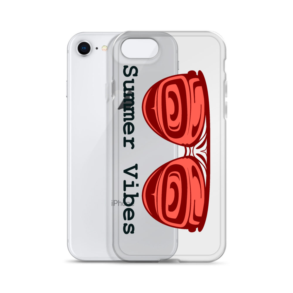 Clear Case for iPhone® - Summer Vibes Red Glasses