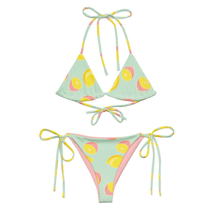 Pink Lemonade Print String Bikini