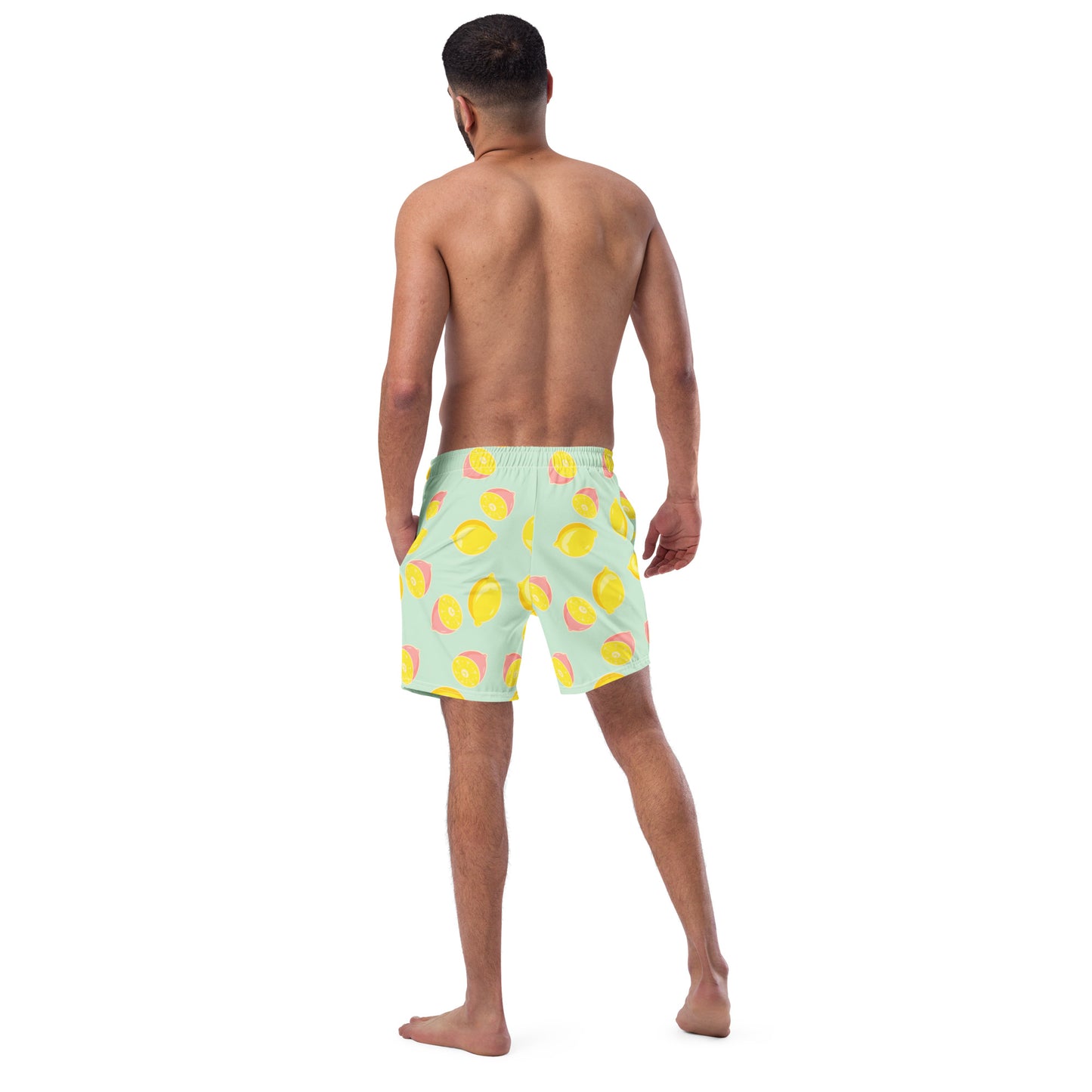 Pink Lemonade Print Men's swim trunks