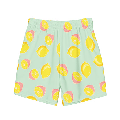 Pink Lemonade Print Men's swim trunks