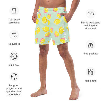 Pink Lemonade Print Men's swim trunks