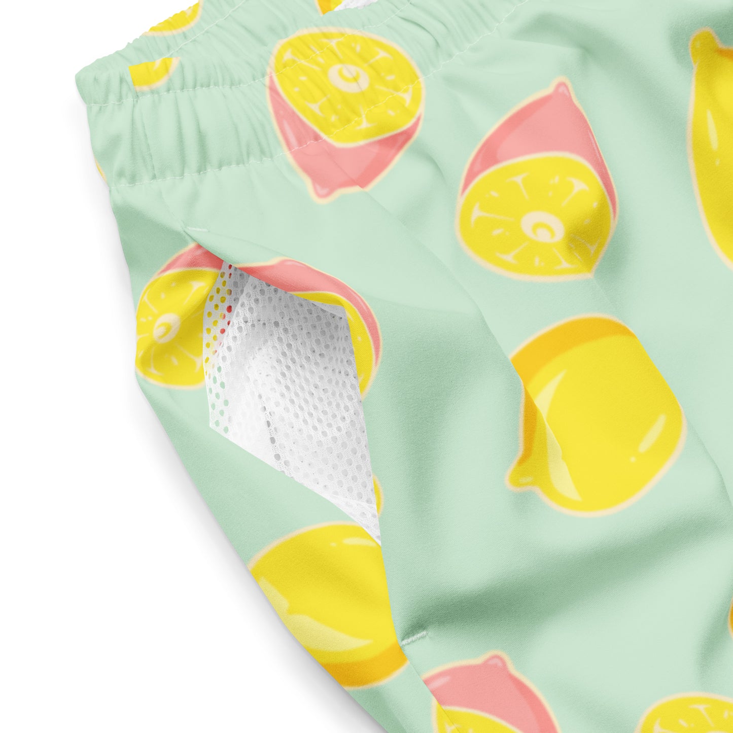 Pink Lemonade Print Men's swim trunks